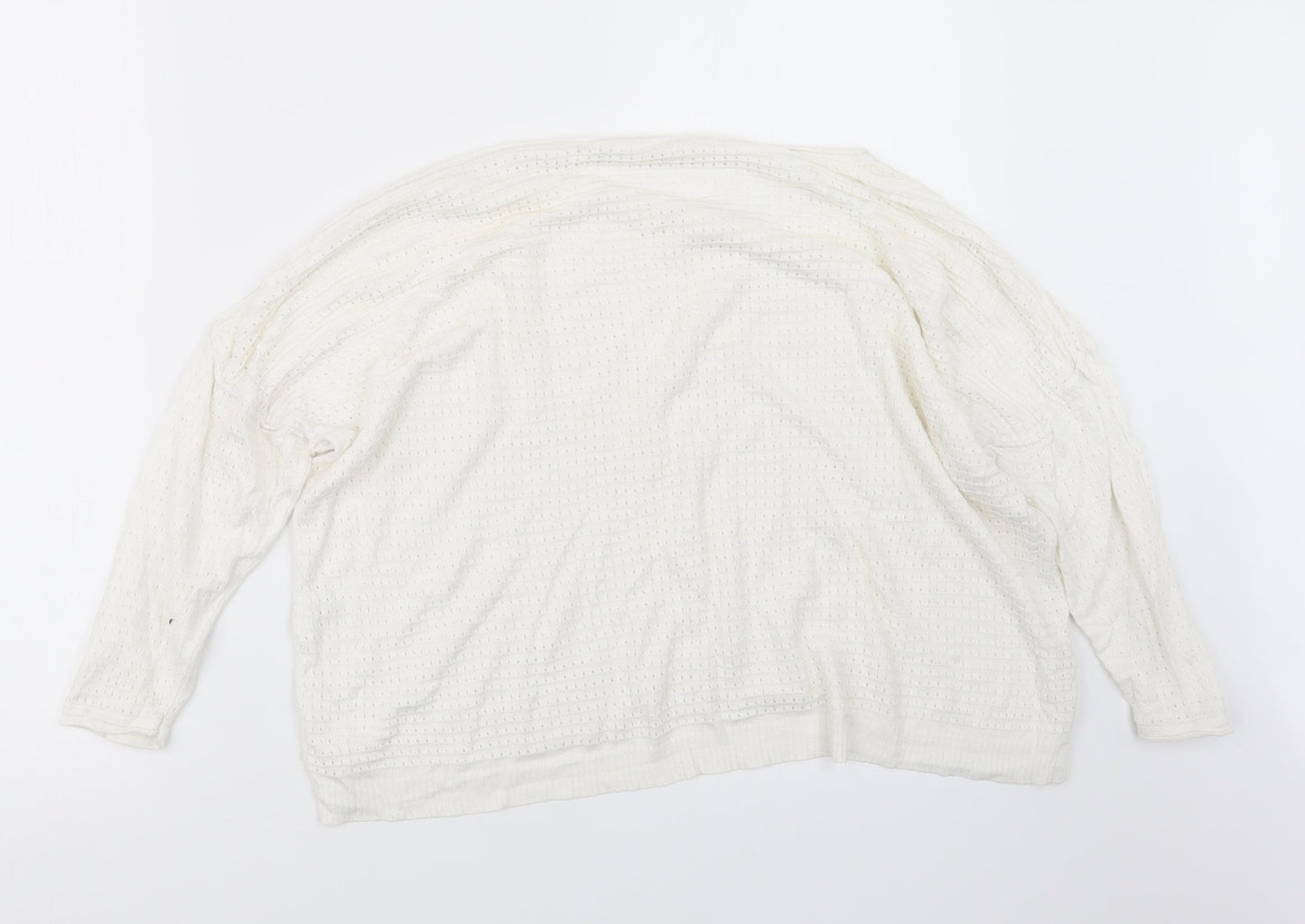 Womens UK Size M Stradivarius White Pullover Jumper