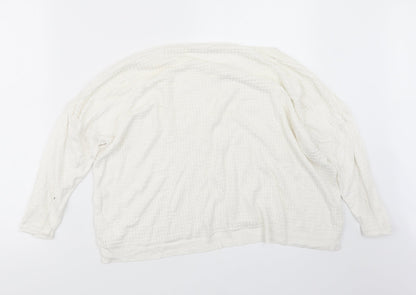 Womens UK Size M Stradivarius White Pullover Jumper