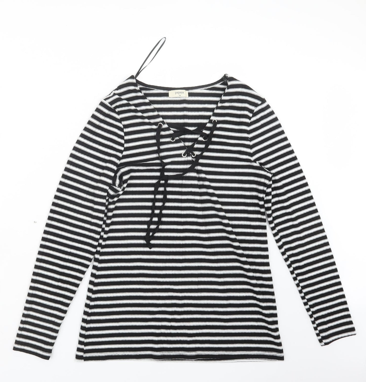 Womens UK Size 14 Papaya Black Pullover Jumper