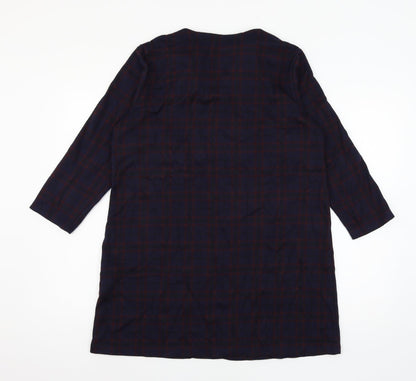Isle Womens Blue Plaid  Mini  Size 14