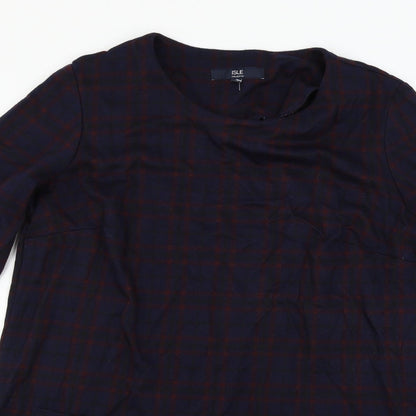 Isle Womens Blue Plaid  Mini  Size 14