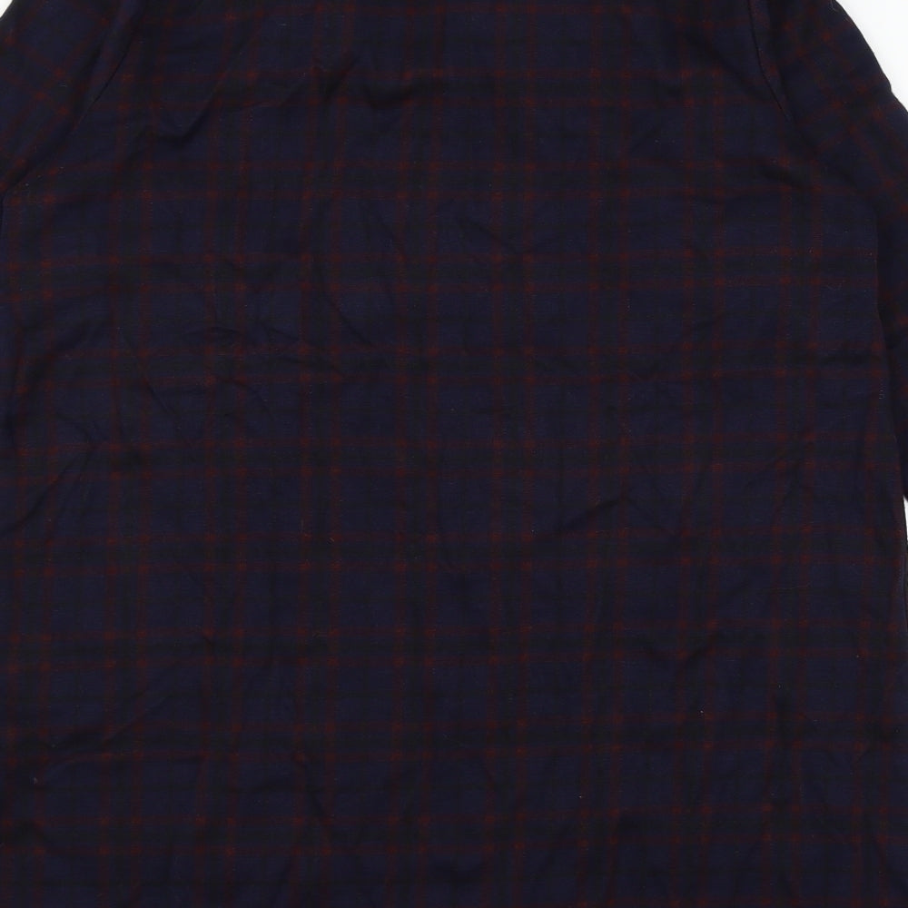 Isle Womens Blue Plaid  Mini  Size 14