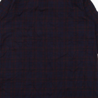 Isle Womens Blue Plaid  Mini  Size 14