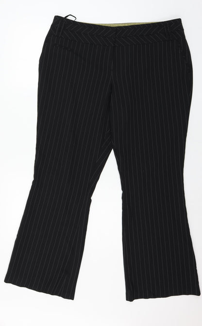E-vie Womens Black Striped  Trousers  Size 18 L31 in