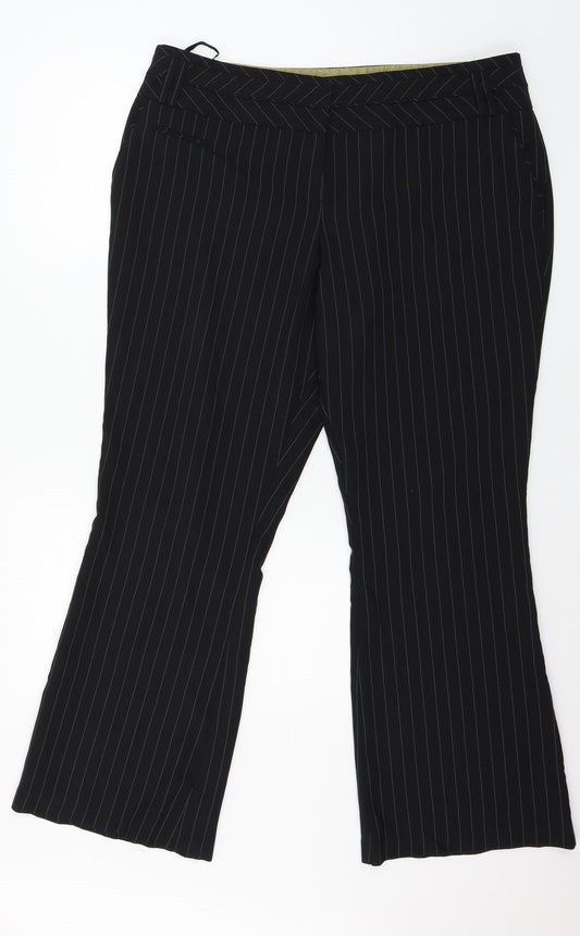 E-vie Womens Black Striped  Trousers  Size 18 L31 in