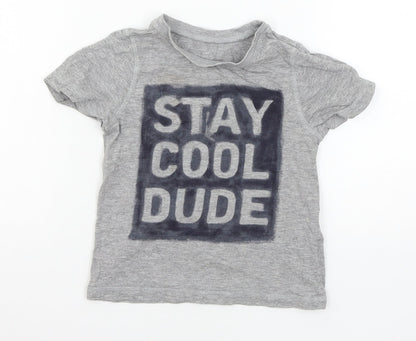 George Boys Grey  Jersey Basic T-Shirt Size 4-5 Years  - Stay Cool dude