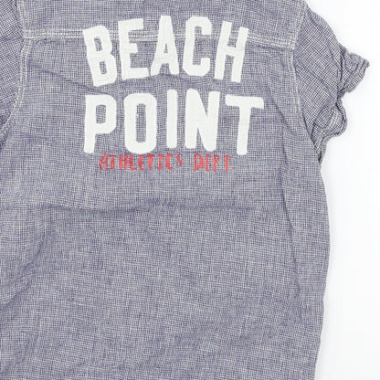 H&M Boys Blue Check  Basic Button-Up Size 7 Years  - Beach Point