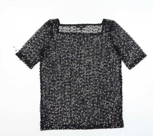 Womens UK Size 6 NEXT Black Basic T-Shirt