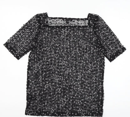 Womens UK Size 6 NEXT Black Basic T-Shirt