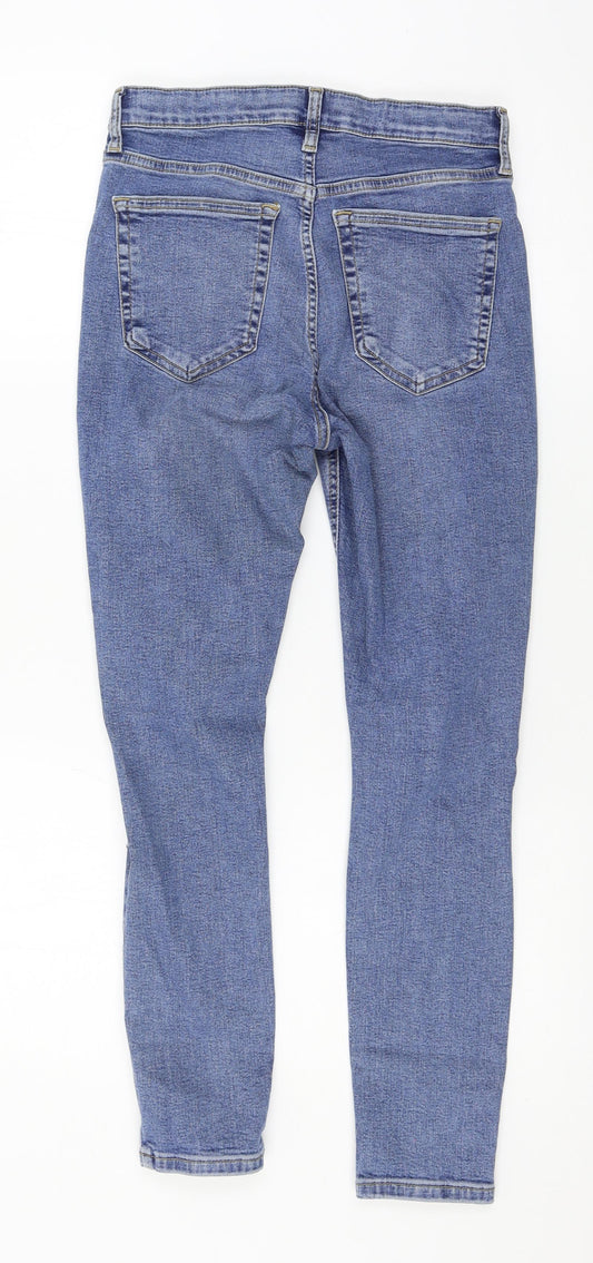 Topshop Womens Blue  Denim Straight Jeans Size 28 in L30 in