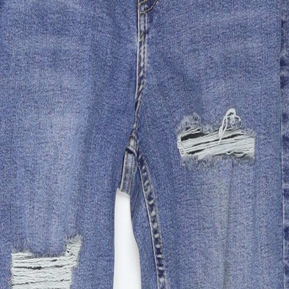 Topshop Womens Blue  Denim Straight Jeans Size 28 in L30 in