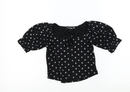 Womens UK Size 10 PRETTYLITTLETHING Black Basic T-Shirt