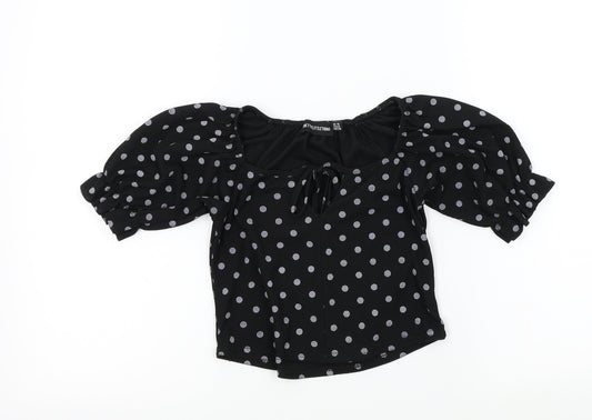 Womens UK Size 10 PRETTYLITTLETHING Black Basic T-Shirt