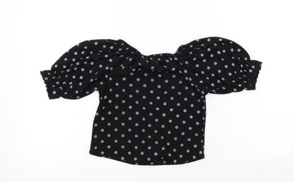 Womens UK Size 10 PRETTYLITTLETHING Black Basic T-Shirt