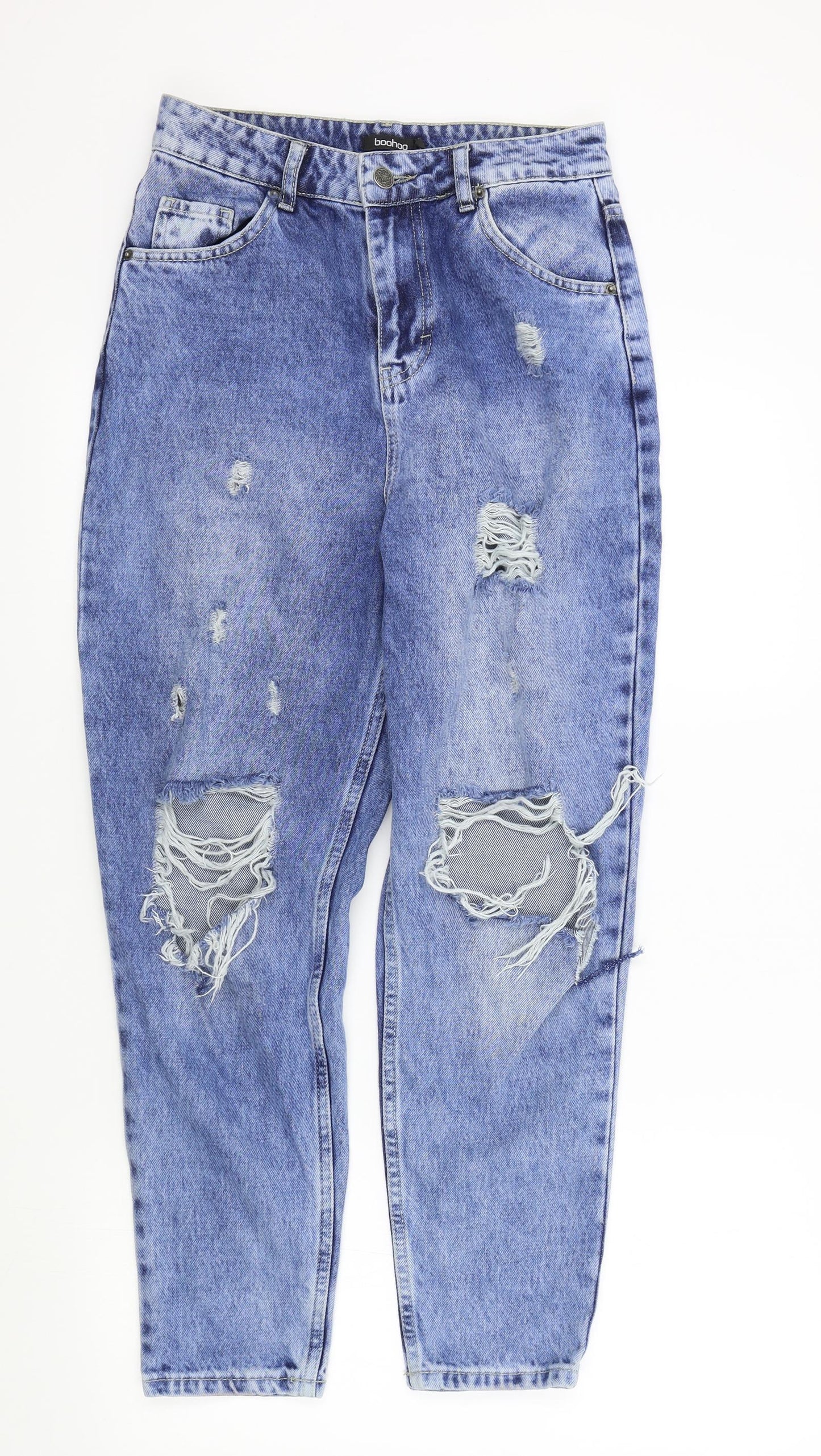 Boohoo Womens Blue   Straight Jeans Size 10 L25 in