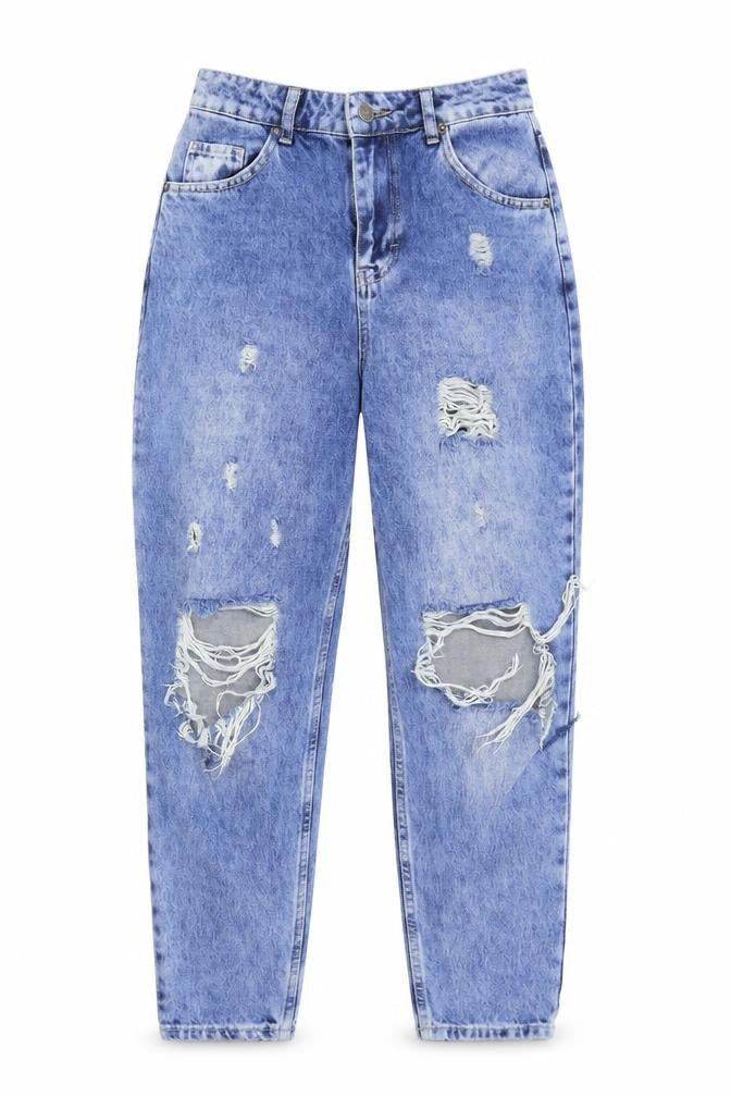 Womens UK Size 10 Boohoo Regular Fit Straight Blue Jeans