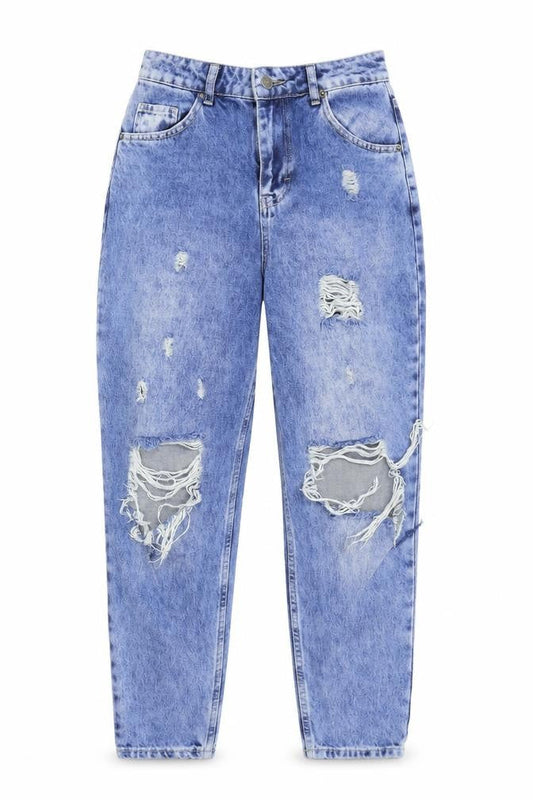 Womens UK Size 10 Boohoo Regular Fit Straight Blue Jeans