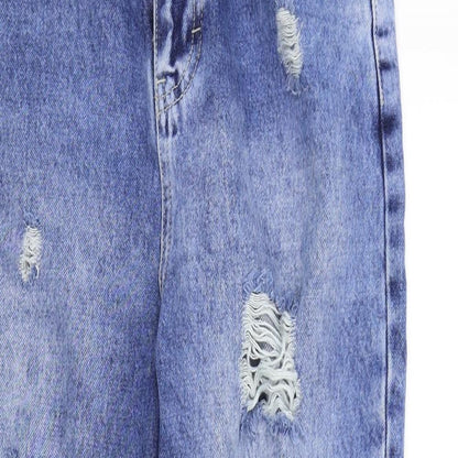 Boohoo Womens Blue   Straight Jeans Size 10 L25 in