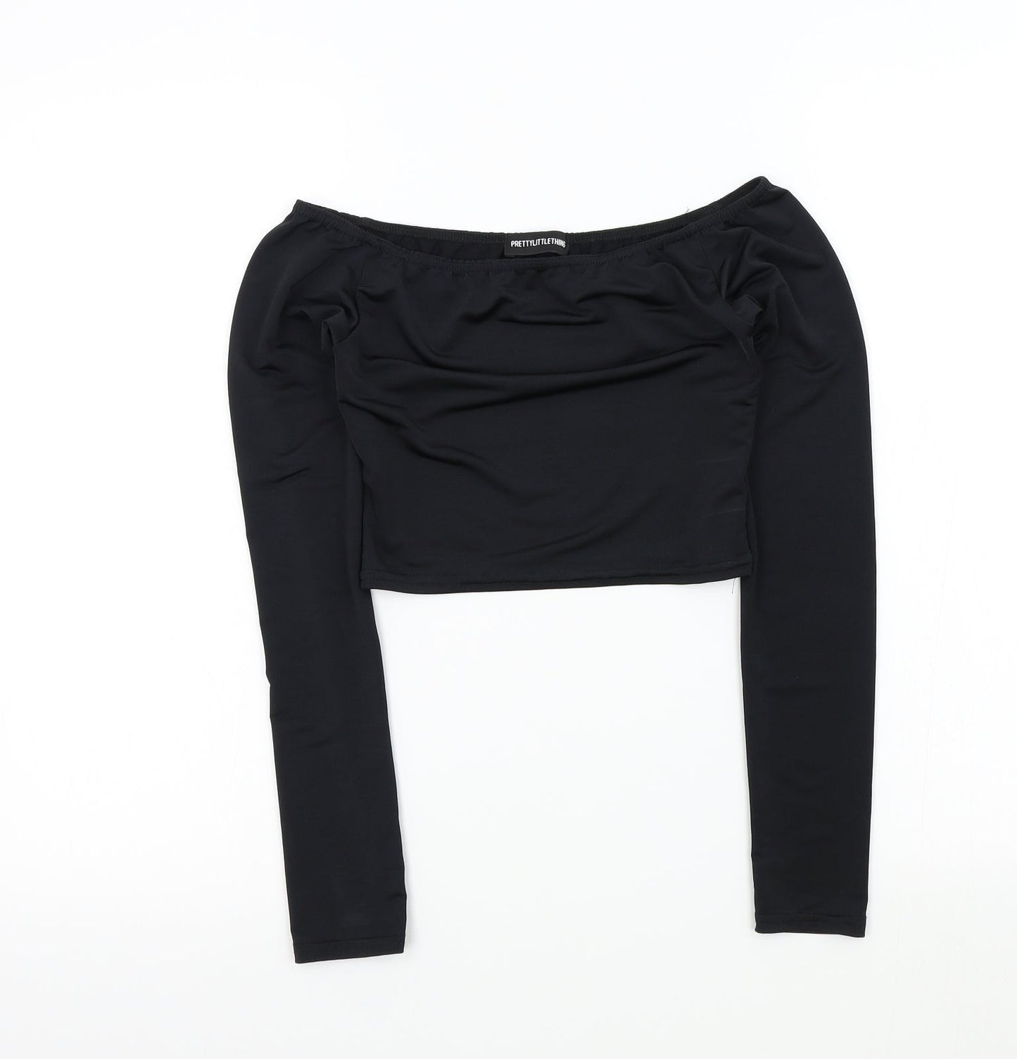 Womens UK Size 8 PRETTYLITTLETHING Black Basic T-Shirt