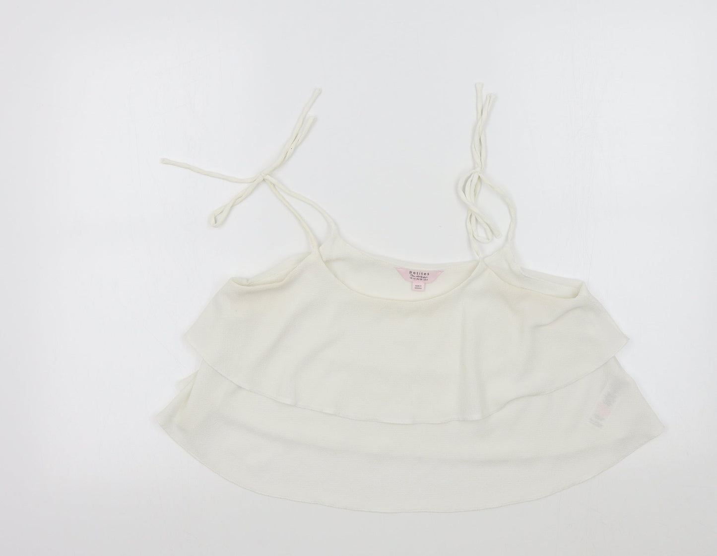 Miss Selfridge Womens White Colourblock  Basic Blouse Size 10