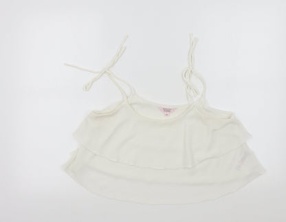 Miss Selfridge Womens White Colourblock  Basic Blouse Size 10