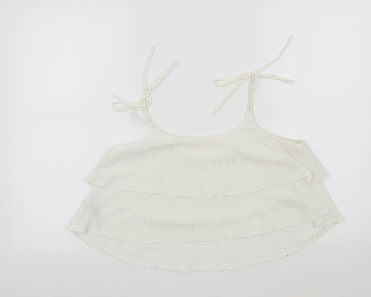 Miss Selfridge Womens White Colourblock  Basic Blouse Size 10