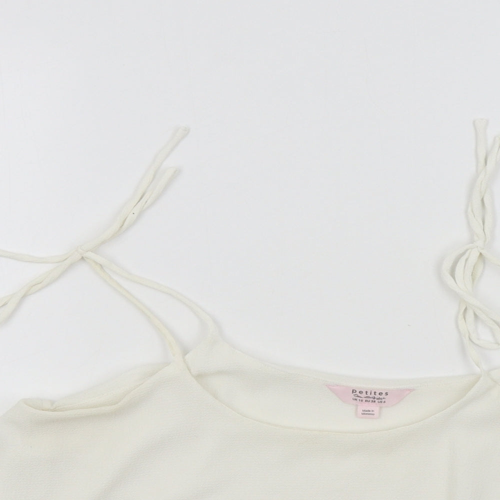 Miss Selfridge Womens White Colourblock  Basic Blouse Size 10