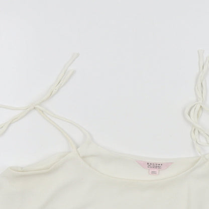 Miss Selfridge Womens White Colourblock  Basic Blouse Size 10