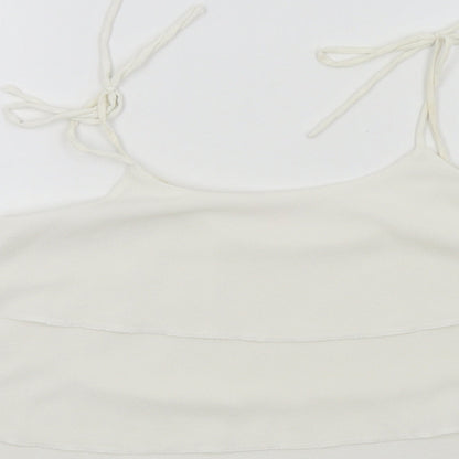 Miss Selfridge Womens White Colourblock  Basic Blouse Size 10