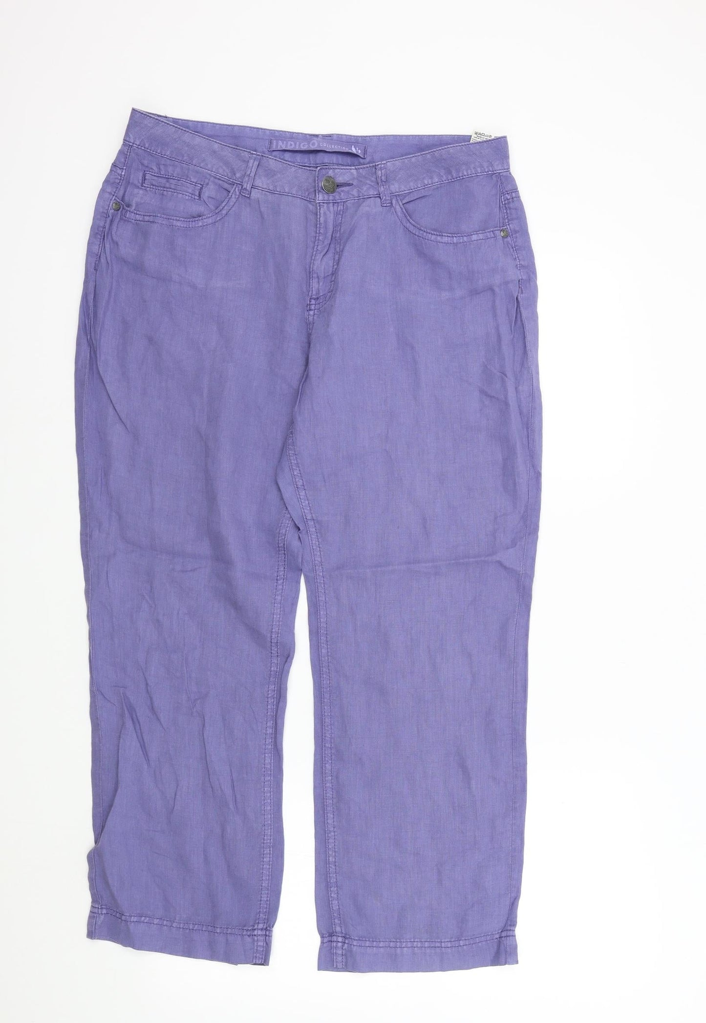 Womens UK Size 12 M&S Regular Fit  Blue Trousers