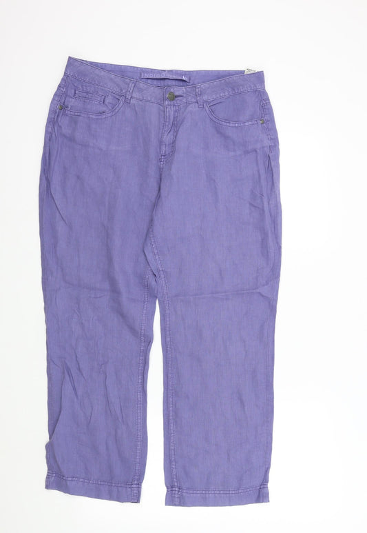 Womens UK Size 12 M&S Regular Fit  Blue Trousers