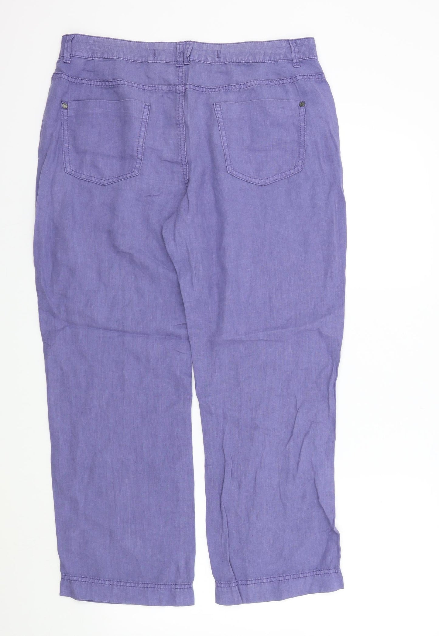 Womens UK Size 12 M&S Regular Fit  Blue Trousers