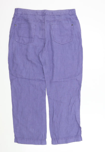 Womens UK Size 12 M&S Regular Fit  Blue Trousers