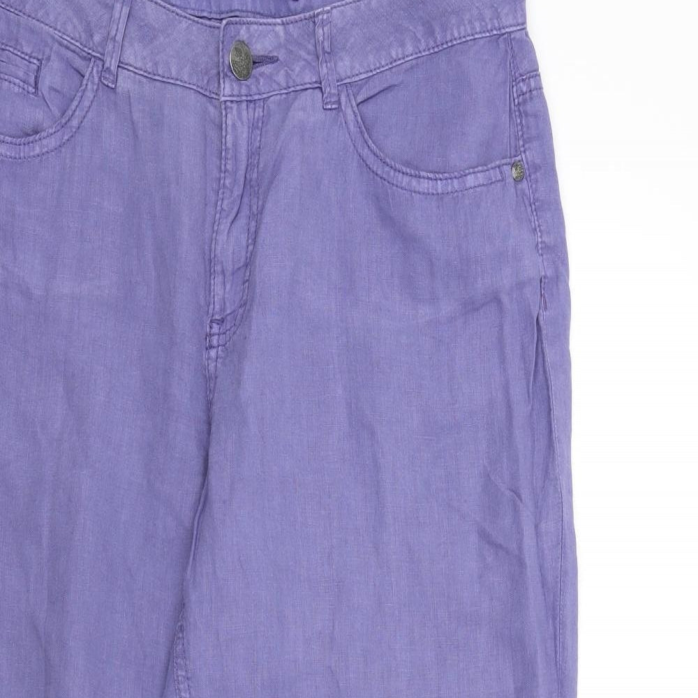 Womens UK Size 12 M&S Regular Fit  Blue Trousers