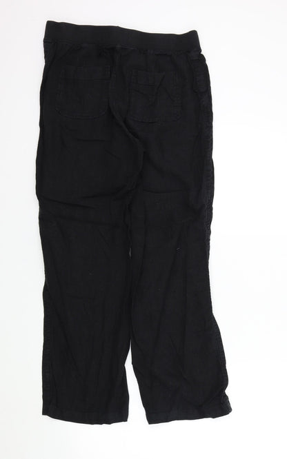 Peackocks Womens Black   Trousers  Size 12 L28 in