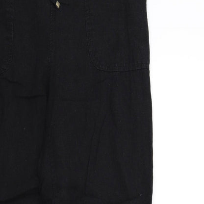 Peackocks Womens Black   Trousers  Size 12 L28 in