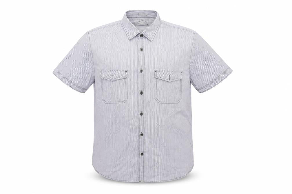 Mens UK Size 2XL Burton Blue  Button-Up Short Sleeve Casual Shirt