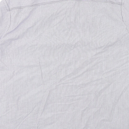 Mens UK Size 2XL Burton Blue  Button-Up Short Sleeve Casual Shirt