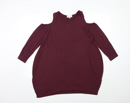 Womens UK Size 10 Apricot Red Basic T-Shirt