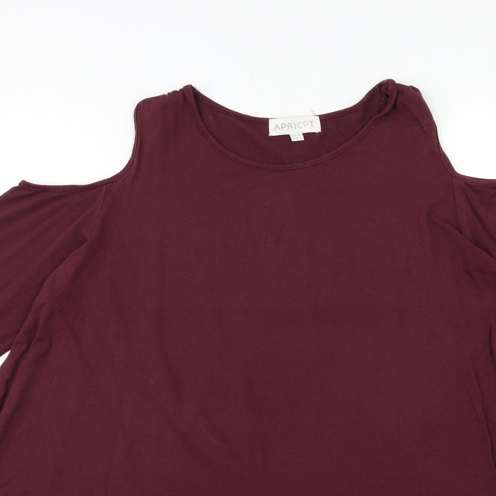 Womens UK Size 10 Apricot Red Basic T-Shirt