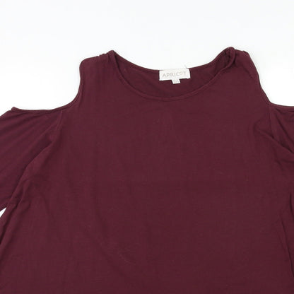 Womens UK Size 10 Apricot Red Basic T-Shirt