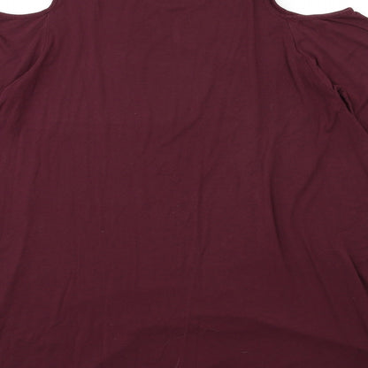 Womens UK Size 10 Apricot Red Basic T-Shirt