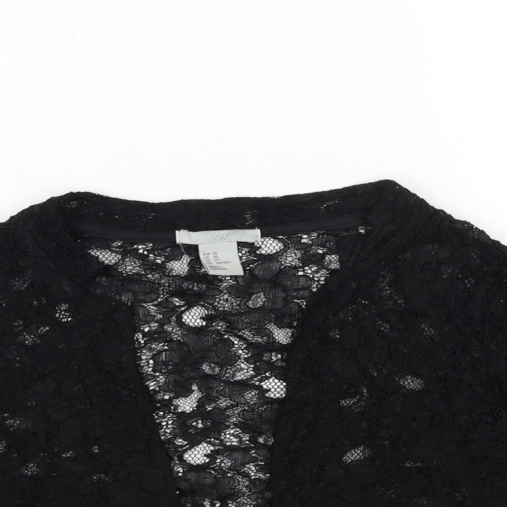 Womens UK Size XS H&M Black Cardigan Jumper