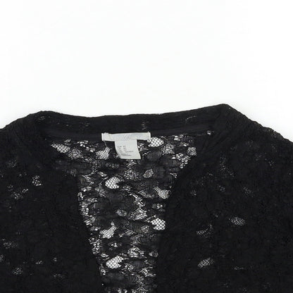 Womens UK Size XS H&M Black Cardigan Jumper