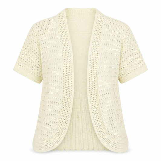 Womens UK Size S pure and natural Beige Cardigan Jumper