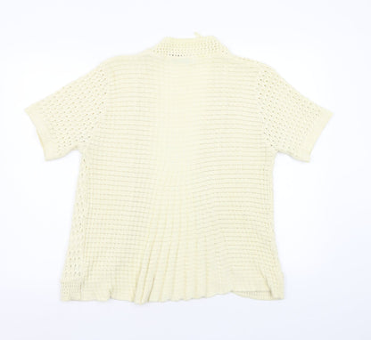 Womens UK Size S pure and natural Beige Cardigan Jumper