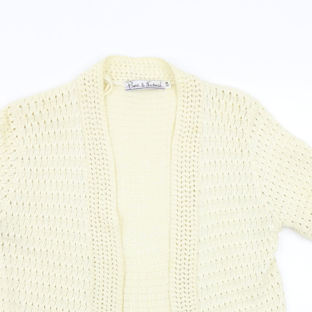 Womens UK Size S pure and natural Beige Cardigan Jumper