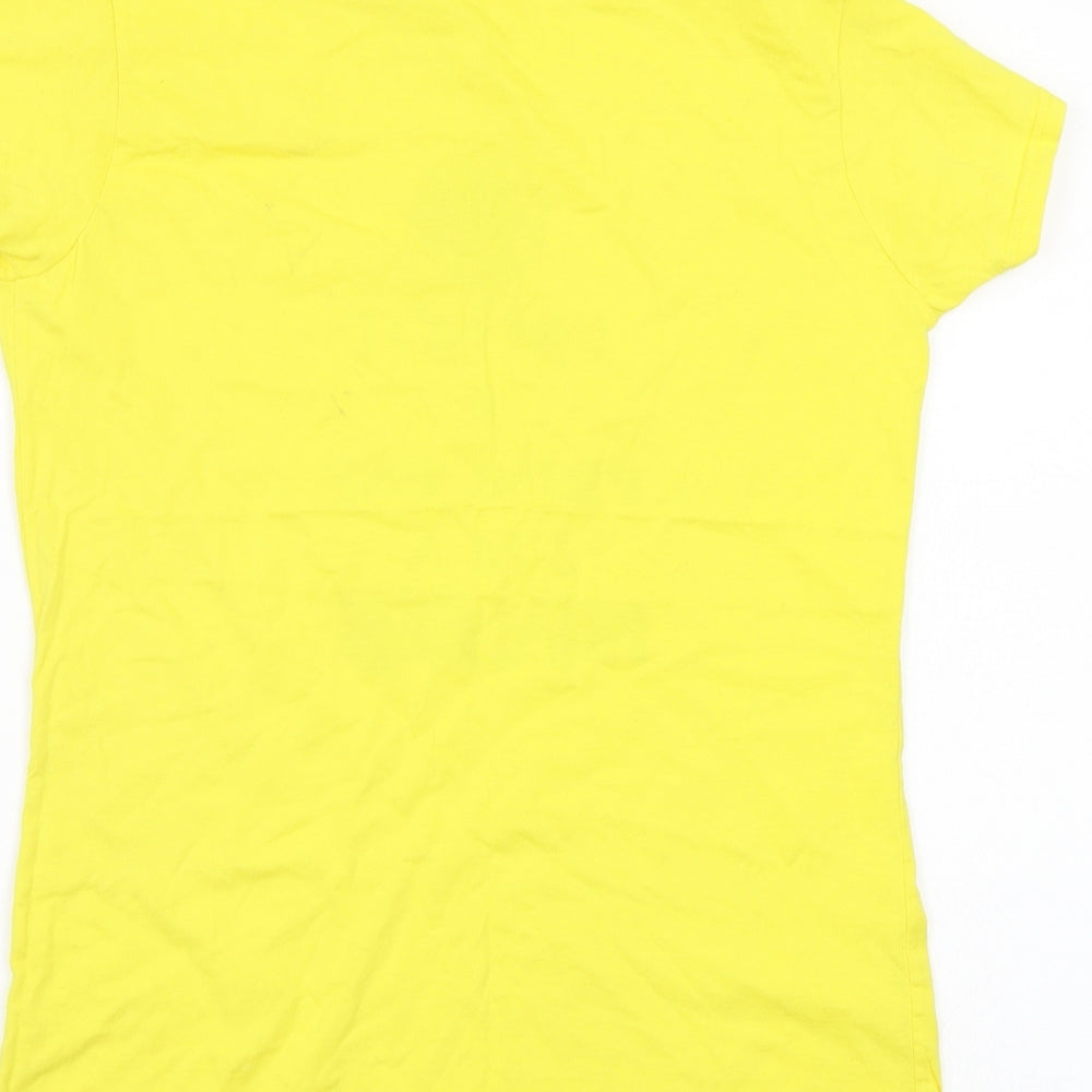 Womens UK Size L Gildan Yellow Basic T-Shirt