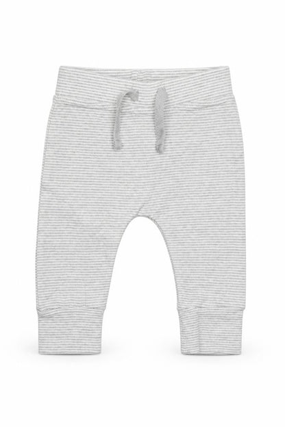 Front view of Asda George girls’ multicoloured striped jogger trousers, size 0-3, months