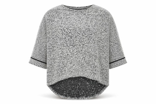 Front view of izabel women’s grey jumper, size UK 8
